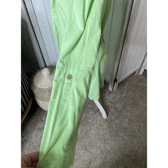 FRESH PRODUCE Sweater Medium Large Neon Green Top Hoodie Comfy Athleisure - Picture 5 of 9